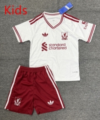 26-27 Liverpool Away White Kids/Youth Soccer Uniform-4247