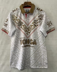 (S-5XL) 2026 Tonga Away White Thailand Rugby Shirt