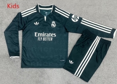 26-27 Real Madrid Away Green Kids/Youth LS Soccer Uniform-7998