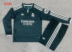 26-27 Real Madrid Away Green Kids/Youth LS Soccer Uniform-7998