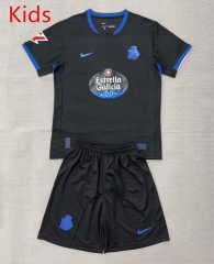 26-27 Deportivo La Coruña Away Black Kids/Youth Soccer Uniform-AY