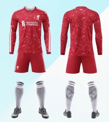 (No Socks) Without Brand Logo 26-27 Liverpool Home Red LS Soccer Uniform-9031