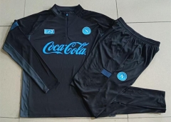 26-27 Napoli Black Thailand Soccer Tracksuit -815
