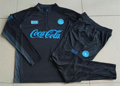 26-27 Napoli Black Thailand Soccer Tracksuit -815