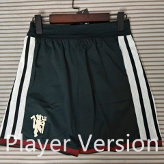 Player Version 26-27 Manchester United 2nd Away Dark Green Thailand Soccer Shorts-6149