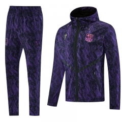 26-27 Barcelona Purple Thailand Soccer Trench Coat Uniform With Hat-LH