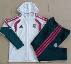 26-27 Real Madrid White Thailand Soccer Jacket Uniform With Hat-815