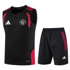 26-27 Manchester United Black Thailand Soccer Training Vest Uniform-418