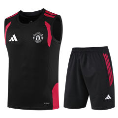 26-27 Manchester United Black Thailand Soccer Training Vest Uniform-418