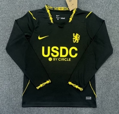 (S-4XL) With Sponsor 26-27 Chelsea Away Black LS Thailand Soccer Jersey AAA-3874