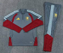(S-3XL) 26-27 Aston Villa Dark Grey Thailand Soccer Tracksuit-2483