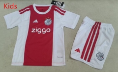 26-27 Ajax Home Red&White Kid/Youth Soccer Uniform-1794