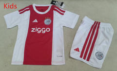 26-27 Ajax Home Red&White Kid/Youth Soccer Uniform-1794
