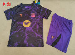 26-27 Joint Version Barcelona Black&Purple Kids/Youth Soccer Uniform-1794