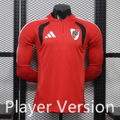(S-3XL) Player Version 26-27 River Plate Red LS Thailand Soccer Tracksuit Top-888