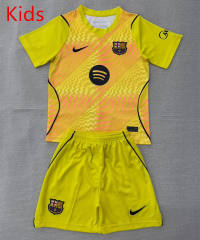 26-27 Barcelona Goalkeeper Yellow Kids/Youth Soccer Uniform-AY