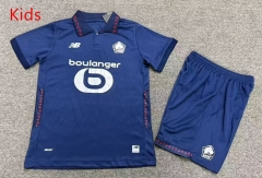 26-27 Lille 2nd Away Blue Kid/Youth Soccer Uniform-7809