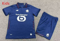 26-27 Lille 2nd Away Blue Kid/Youth Soccer Uniform-7809