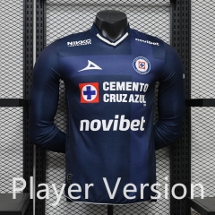 (S-4XL) Player Version 26-27 Cruz Azul 2nd Away Blue LS Thailand Soccer Jersey AAA-888
