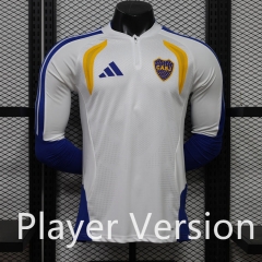 (S-3XL) Player Version 26-27 Boca Juniors White LS Thailand Soccer Tracksuit Top-888