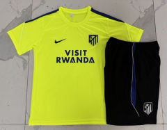 26-27 Atletico Madrid Fluorescent GreenShort-sleeved Thailand Soccer Tracksuit-815