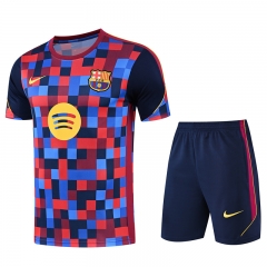 26-27 Barcelona Red&Blue Plaid Thailand Soccer Training Uniform-418