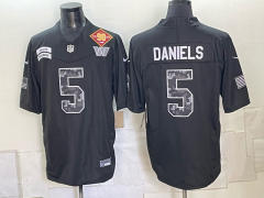 (Logo 1) Washington Commanders Black #5 NFL Jersey-0840