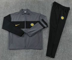 26-27 Inter Milan Grey&Black Thailand Soccer Trench Coat Uniform-2315