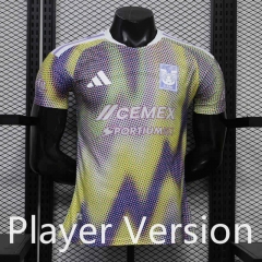 (S-3XL) Player Version 26-27 Tigres UANL2nd Away Grey&Yellow Thailand Soccer Jersey AAA-888