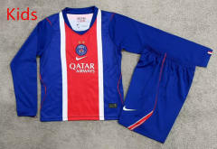 26-27 Paris SG Home Blue Kids/Youth LS Soccer Uniform-7209