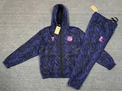 26-27 Barcelona Purple&Black Thailand Soccer Trench Coat Uniform With Hat-5486