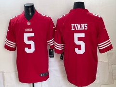 (Logo 1) San Francisco 49ers Red #5 NFL Jersey-0840
