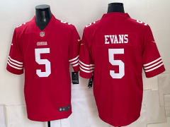 (Logo 1) San Francisco 49ers Red #5 NFL Jersey-0840