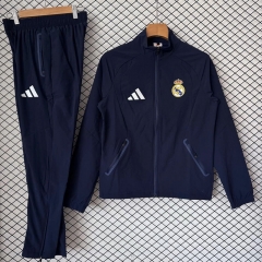 26-27 Real Madrid Navy Blue Thailand Soccer Trench Coat Uniform-2315