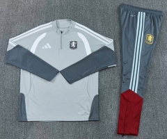 (S-3XL) 26-27 Aston Villa Light Grey Thailand Soccer Tracksuit-2483