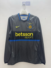 (S-4XL) 26-27 Inter Milan 2nd Away Grey&Black LS Thailand Soccer Jersey AAA-9268