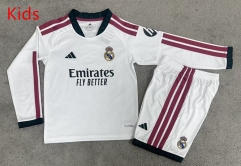 26-27 Real Madrid Home White Kids/Youth LS Soccer Uniform-7998