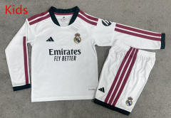 26-27 Real Madrid Home White Kids/Youth LS Soccer Uniform-7998