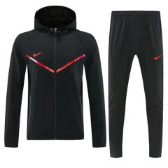 26-27 Nike Black Thailand Trench Coat Uniform With Hat-4627