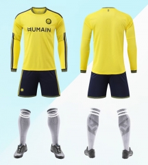 (No Socks) Without Brand Logo 26-27 Al-Nassr FC Home Yellow LS Soccer Uniform-9031