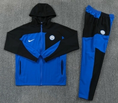 26-27 Inter Milan Blue&Black Thailand Soccer Trench Coat Uniform With Hat-2315