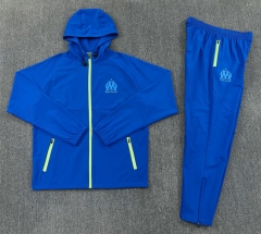26-27 Olympique Marseille  Light Blue Thailand Soccer Trench Coat Uniform With Hat-2315