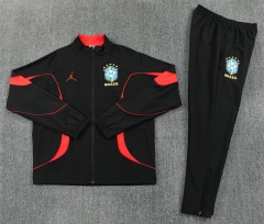 26-27 Brazil Black Thailand Soccer Trench Coat Uniform-2315
