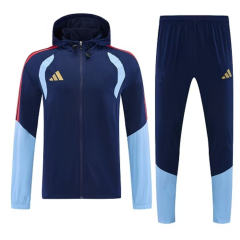 26-27 Adidas Grey&Blue Thailand Trench Coat Uniform With Hat-4627