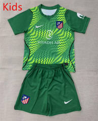 26-27 Atletico Madrid Goalkeeper Green Youth/Kids Soccer Uniform-AY