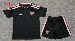26-27 Sevilla 2nd Away Black Kids/Youth Soccer Uniform-6149