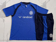 26-27 Olympique de Marseille Color Blue Short-sleeved Thailand Soccer Tracksuit-815
