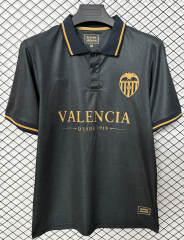 (S-4XL) 26-27 Street Style Valencia Black&Grey Thailand Soccer Jersey AAA-2044