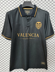 (S-4XL) 26-27 Street Style Valencia Black&Grey Thailand Soccer Jersey AAA-2044