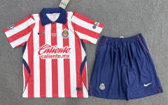 26-27 Deportivo Guadalajara Home Red&White Soccer Uniform-6748